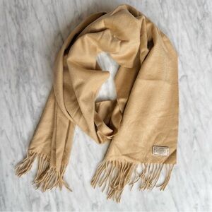COACH Camel 100% Cashmere Scarf